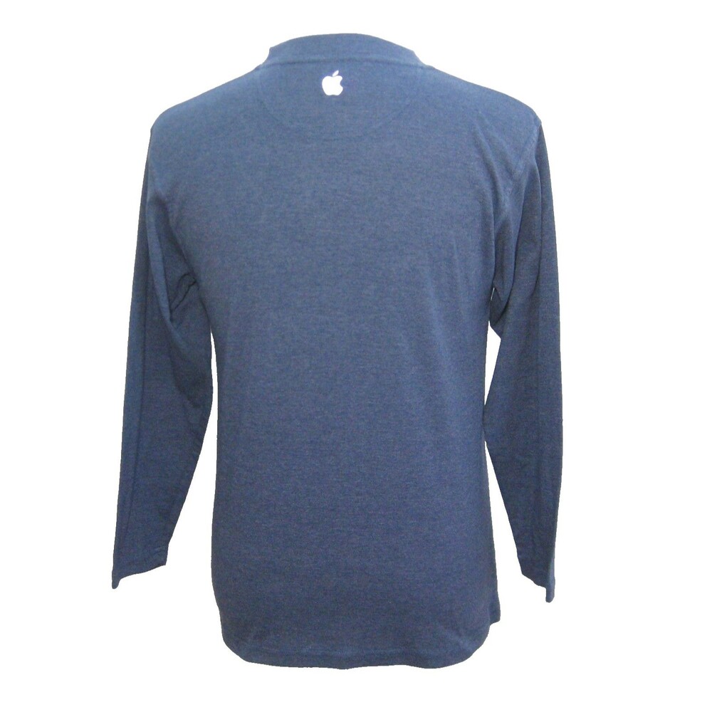 APPLE Store Men's (Size Medium) Blue Long Sleeve Logo T-Shirt Employee Uniform